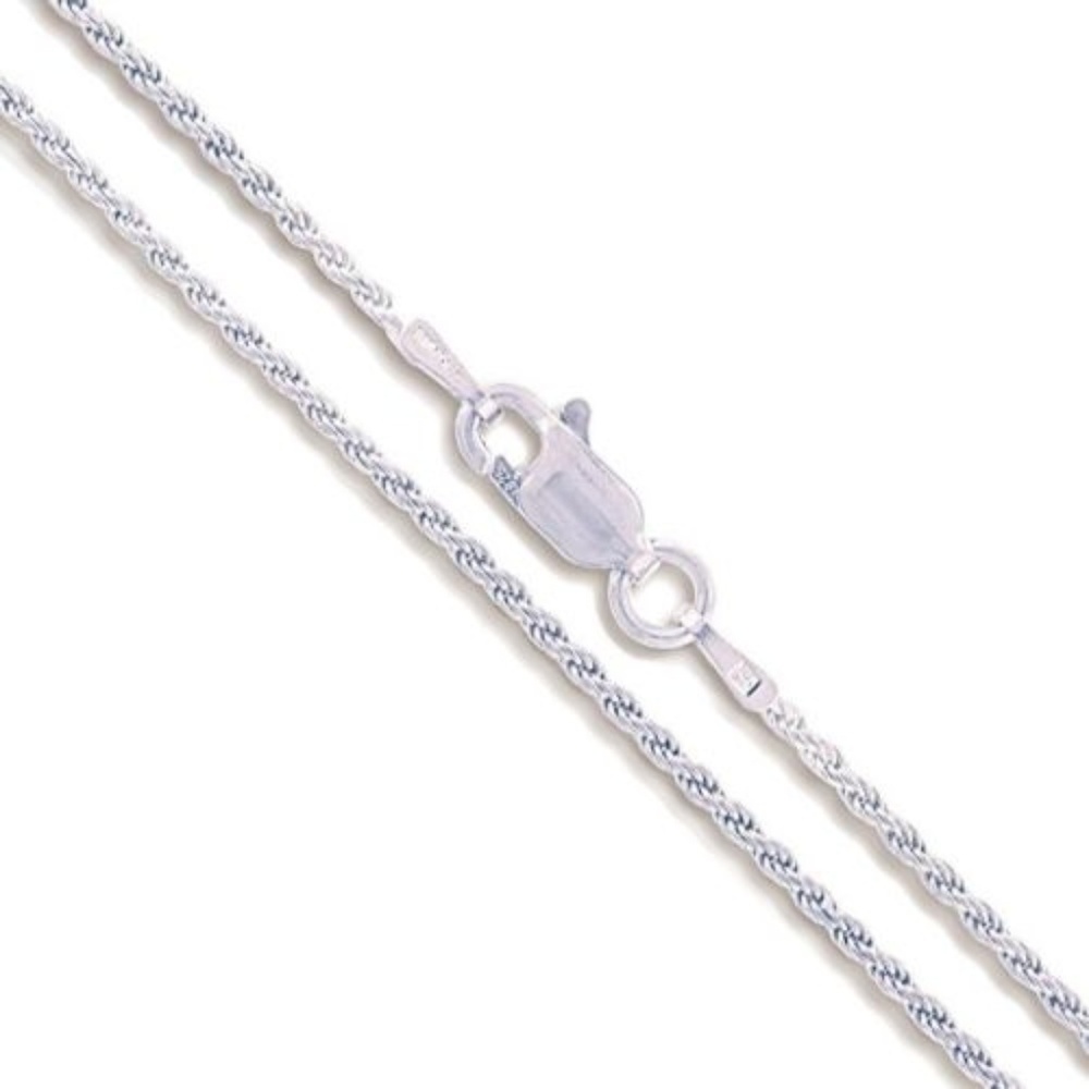Sterling Silver Diamond-Cut Rope Chain 1.1mm
